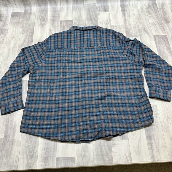 ✅ Mens 3X VTG Haband Casual Joe Blue Plaid Button Up Shirt Style 14D Long Sleeve - Picture 2 of 8